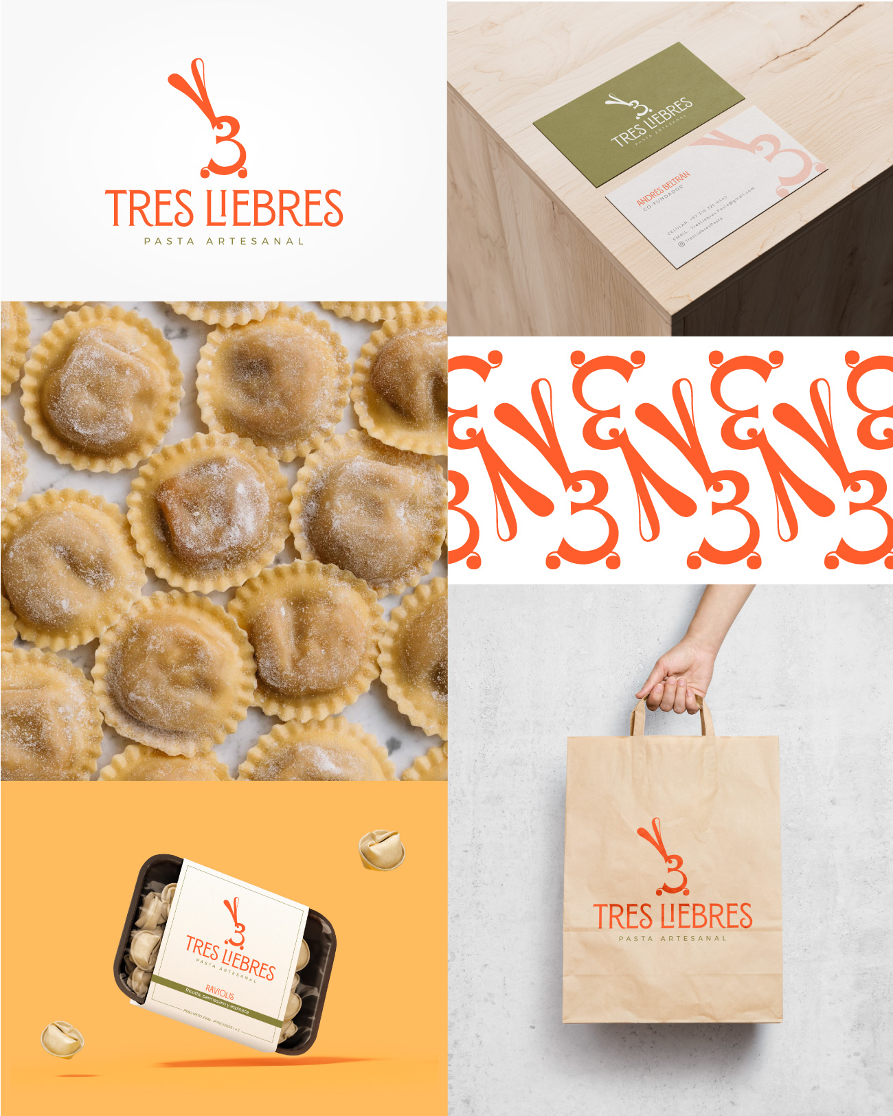 Diseño de Logotipo para Tres Liebres, Pasta Artesanal