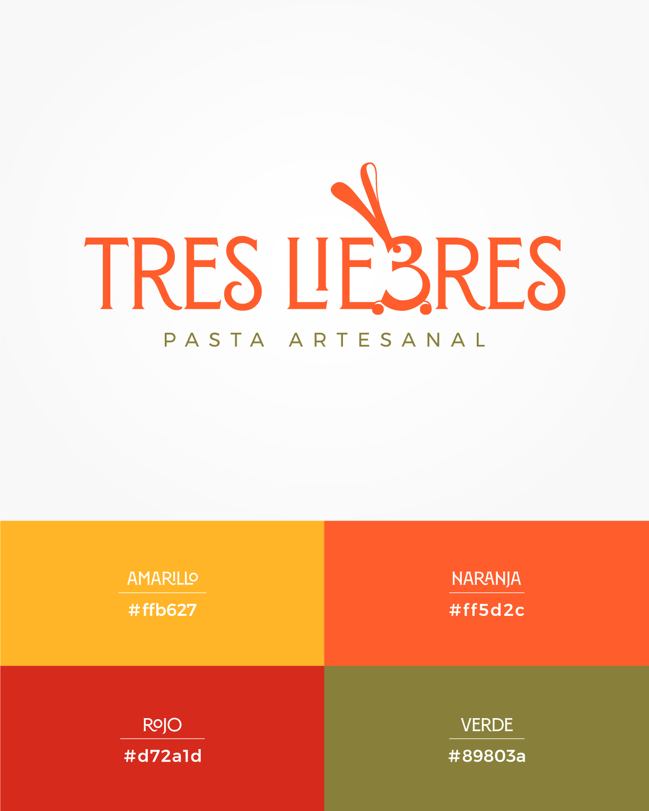 Diseño de Logotipo para Tres Liebres, Pasta Artesanal