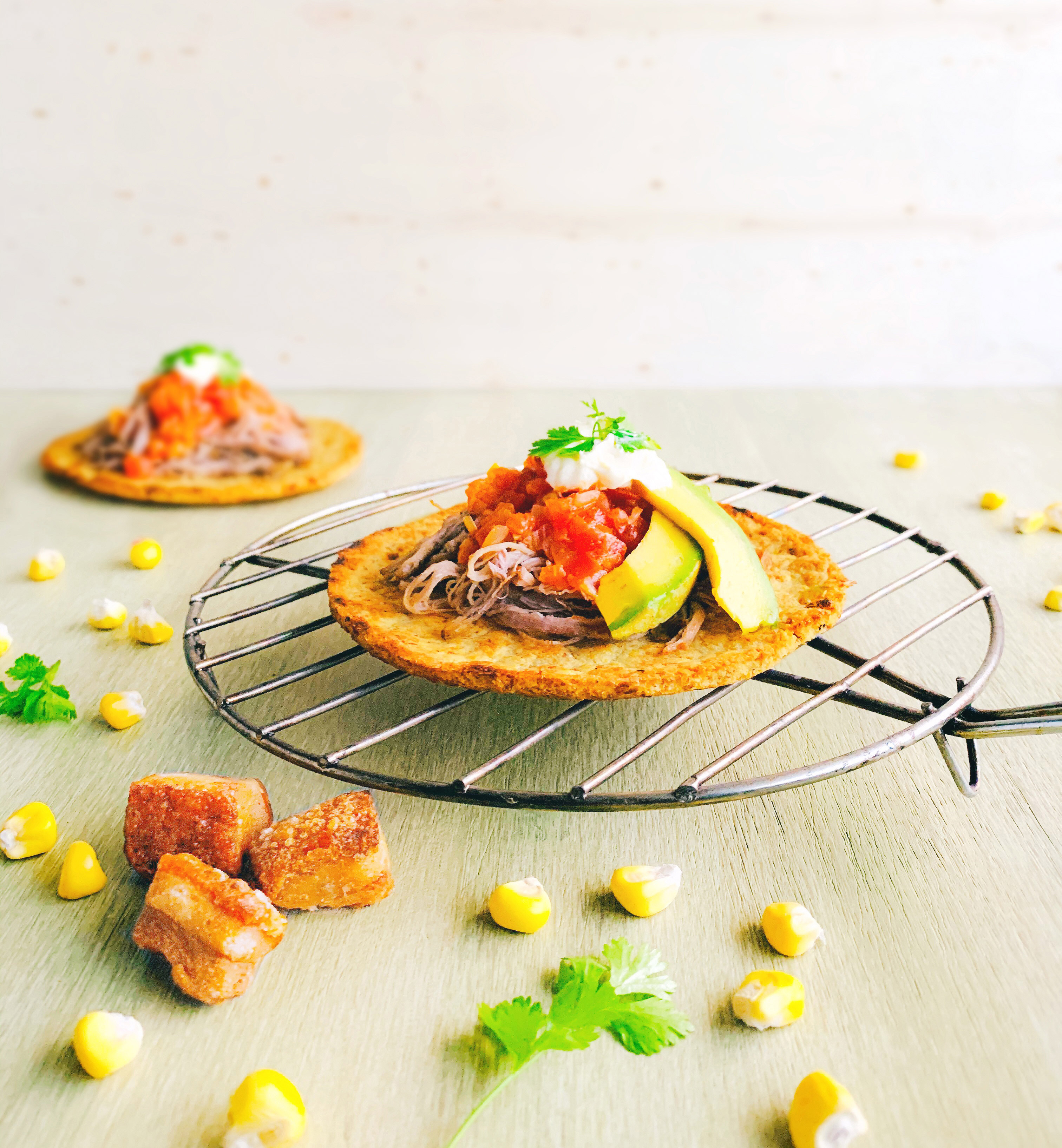 Fotografía Arepas Santandereanas con carne desmechada