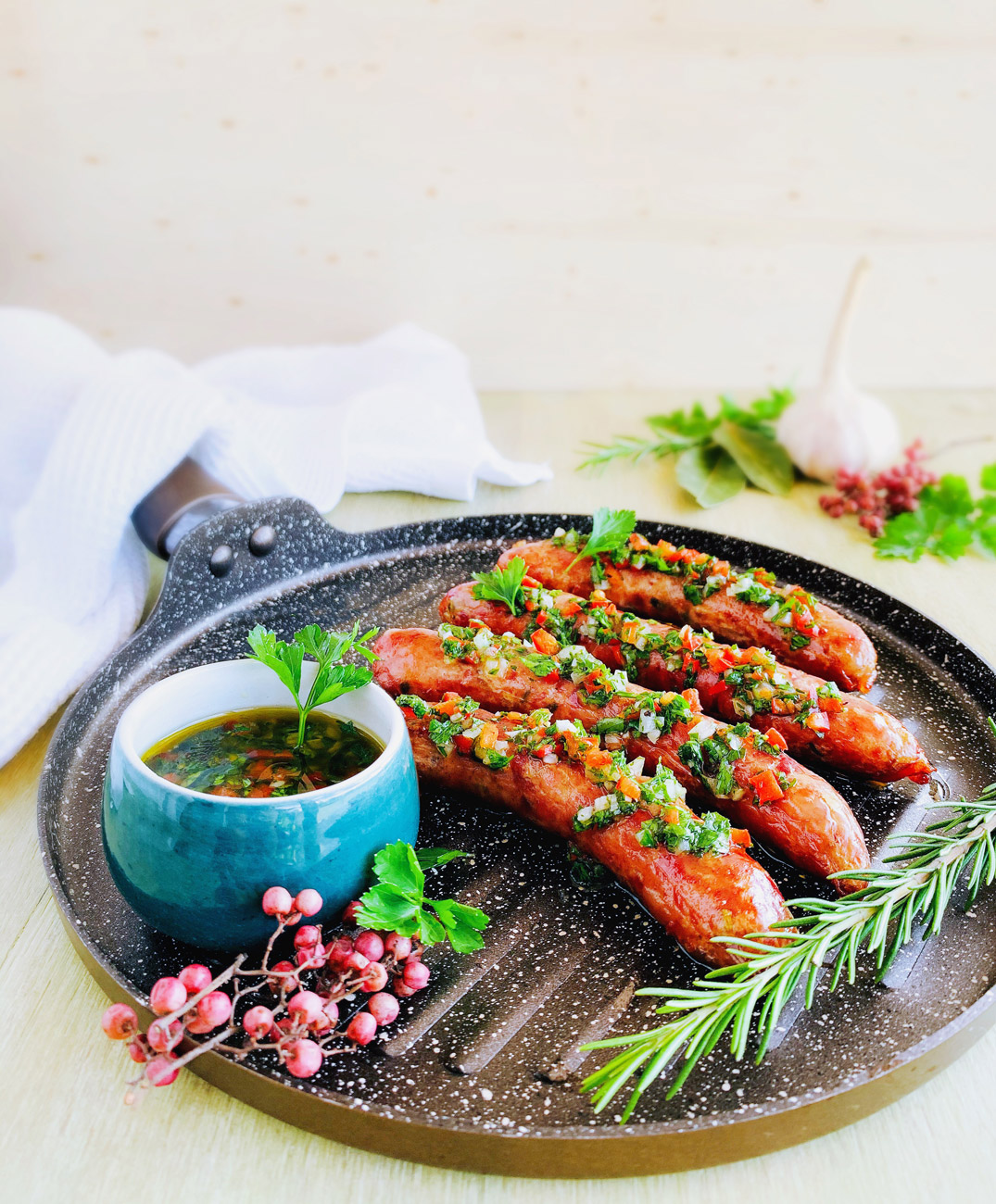 Fotografía de Chorizos Antioqueños con chimichurri
